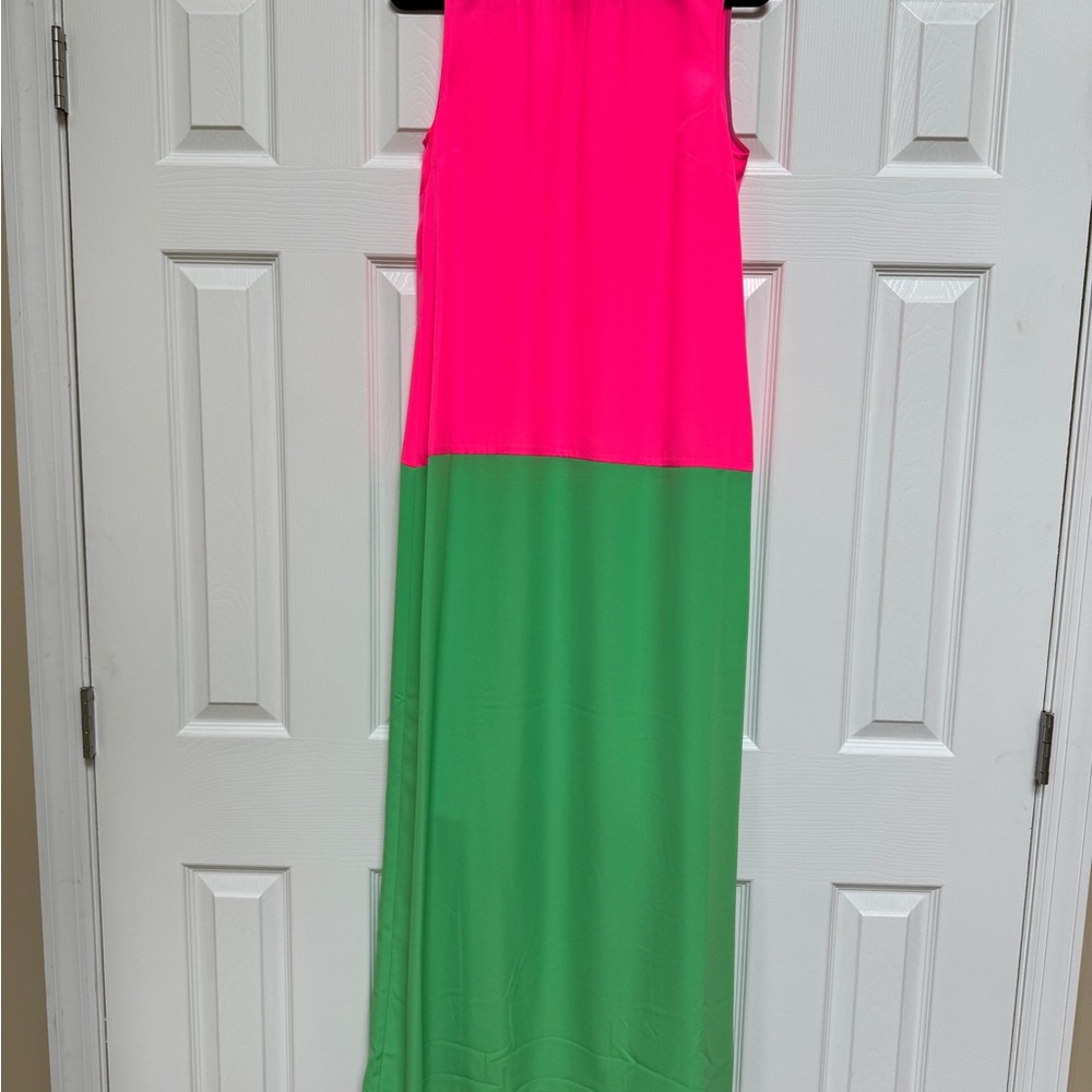 Sail to Sable, Neon Pink and Green Maxi Dress - Picture 3 of 5